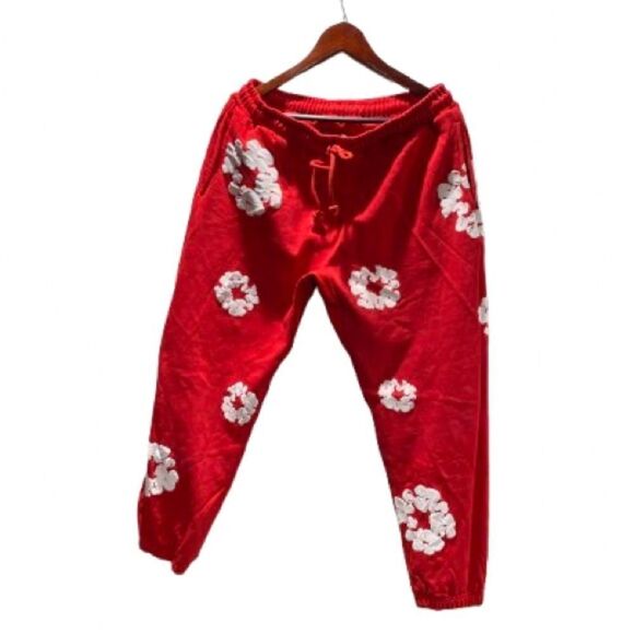 DENIM TEARS COTTON WREATH XL RED SWEATPANTS - Picture 3 of 3